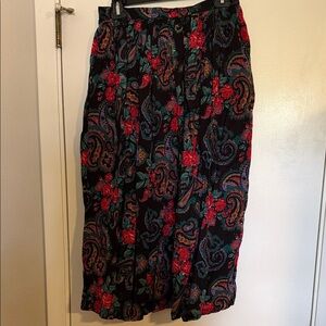 Vibrant Floral Paisley Maxi Skirt